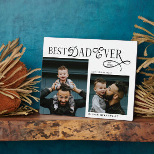 Moderne Beste Papa Ooit 2 Foto's Vaderdag Cadeaus Fotoplaat