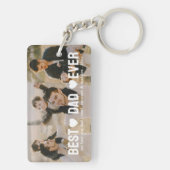 Moderne Beste Papa Ooit 3 Foto Collage Harten Cust Sleutelhanger (achterkant)