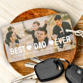 Moderne Beste Papa Ooit 3 Foto Collage Harten Cust Sleutelhanger