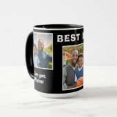 Moderne Beste Papa Ooit 3 Foto Collage Vader Mok (Voorkant links)