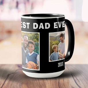 Moderne Beste Papa Ooit 3 Foto Collage Vader Mok