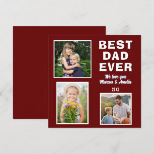 Moderne Beste Papa Ooit 3 Foto Collage Vaderdag  Feestdagenkaart