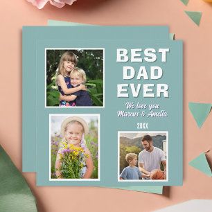 Moderne Beste Papa Ooit 3 Foto Collage Vaderdag  Feestdagenkaart