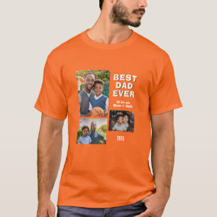 Moderne Beste Papa Ooit 3 Foto Collage Vaderdag T-shirt