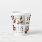 Moderne Beste Papa Ooit 3 Foto Latte Mok (Voorkant)