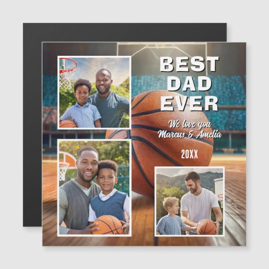 Moderne beste papa ooit 3 fotocollage Vaderdag (Voorkant / Achterkant)