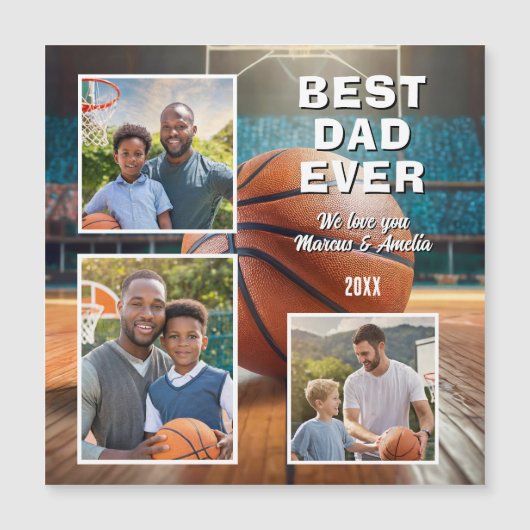 Moderne beste papa ooit 3 fotocollage Vaderdag (Voorkant)