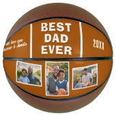 Moderne beste papa ooit 3 fotocollage Vaderdag Basketbal (Voorkant)