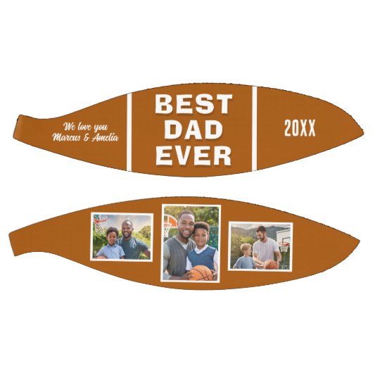 Moderne beste papa ooit 3 fotocollage Vaderdag Basketbal (Panelen)