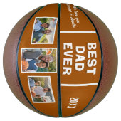 Moderne beste papa ooit 3 fotocollage Vaderdag Basketbal (Verticaal)