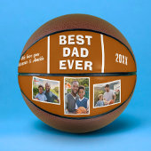 Moderne beste papa ooit 3 fotocollage Vaderdag Basketbal