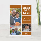 Moderne beste papa ooit 3 fotocollage Vaderdag Feestdagen Kaart (Voorkant)