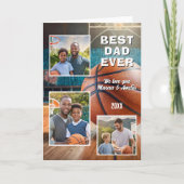 Moderne beste papa ooit 3 fotocollage Vaderdag Feestdagen Kaart (Voorkant)