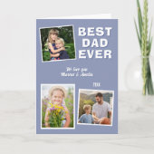 Moderne beste papa ooit 3 fotocollage Vaderdag Feestdagen Kaart (Voorkant)