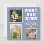 Moderne beste papa ooit 3 fotocollage Vaderdag Feestdagenkaart (Voorkant)