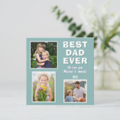 Moderne beste papa ooit 3 fotocollage Vaderdag Feestdagenkaart (Staand voorkant)