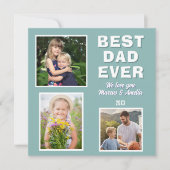 Moderne beste papa ooit 3 fotocollage Vaderdag Feestdagenkaart (Voorkant)