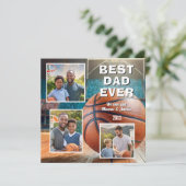 Moderne beste papa ooit 3 fotocollage Vaderdag Feestdagenkaart (Staand voorkant)