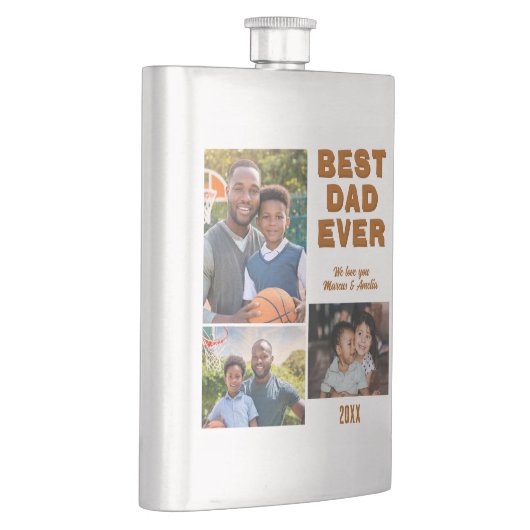 Moderne beste papa ooit 3 fotocollage Vaderdag Flacon (Rechts)