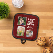 Moderne beste papa ooit 3 fotocollage Vaderdag Pannenlap (Top down)