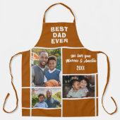Moderne beste papa ooit 3 fotocollage Vaderdag Schort (Voorkant)