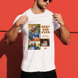 Moderne beste papa ooit 3 fotocollage Vaderdag T-shirt<br><div class="desc">Modern Best Dad Ever 3 Fotocollage Vaderdag T-shirt. Dit T-shirt heeft 3 foto's,  moderne en trendy vette typografie,  namen en jaar. Voeg je namen,  3 foto's en het jaar toe.</div>