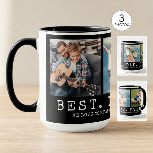 Moderne BESTE PAPA Ooit 3 Foto's Gepersonaliseerd Mok
