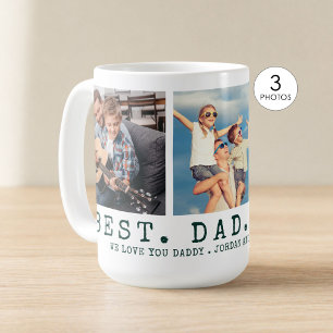 Moderne BESTE PAPA Ooit 3 Foto's Persoonlijk Groen Koffiemok