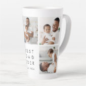 Moderne Beste Papa Ooit 5 Foto Latte Mok (Rechterhoek)