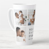 Moderne Beste Papa Ooit 5 Foto Latte Mok (Linkerhoek)