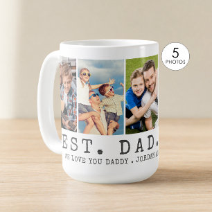 Moderne BESTE PAPA Ooit 5 Foto's Gepersonaliseerd Koffiemok