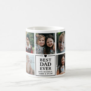 Moderne Beste Papa Ooit 7-foto-collage & Namen Koffiemok