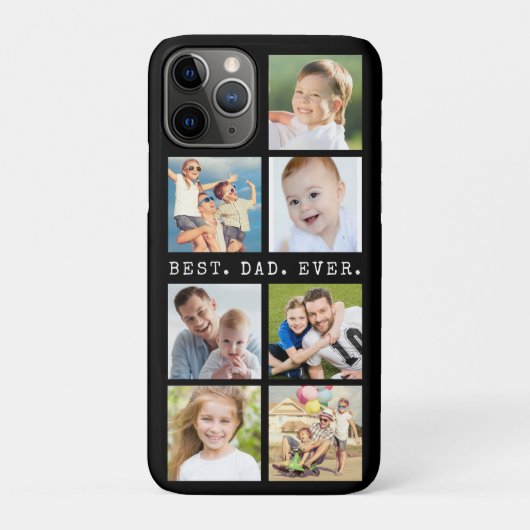 Moderne BESTE PAPA Ooit 7 Foto's Gepersonaliseerd Case-Mate iPhone Case (Achterkant)