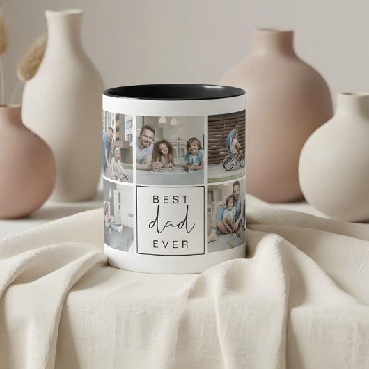 Moderne beste papa ooit aangepaste foto koffie mok