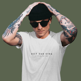 Moderne Beste Papa Ooit Aangepaste Naam Wit T-shirt