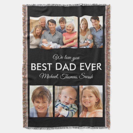 Moderne Beste Papa Ooit Aangepaste Vader Foto Coll Deken (Voorkant Verticaal)
