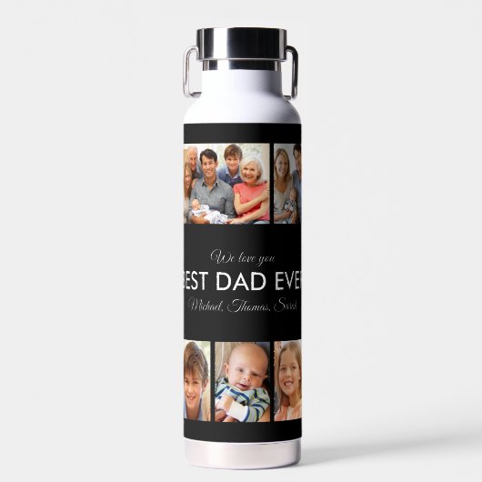 Moderne beste papa ooit aangepaste vader foto coll waterfles (Voorkant)