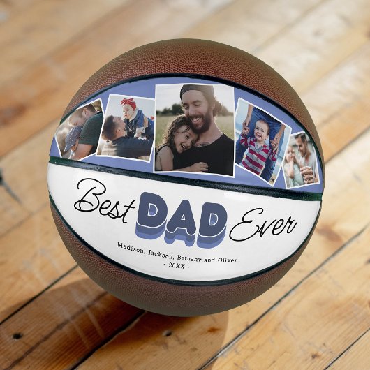 Moderne “Beste papa ooit” basketbal cadeau