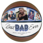 Moderne “Beste papa ooit” basketbal cadeau (Voorkant)