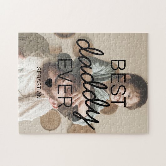 Moderne beste papa ooit foto legpuzzel (Horizontaal)