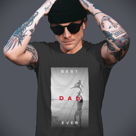 Moderne Beste Papa Ooit Foto Monochrome T-shirt