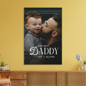 Moderne 'Beste Papa Ooit' Foto Persoonlijke Canvas Afdruk (Insitu (Woonkamer))