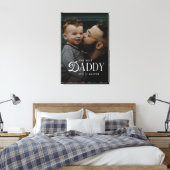 Moderne 'Beste Papa Ooit' Foto Persoonlijke Canvas Afdruk (Insitu (Slaapkamer))