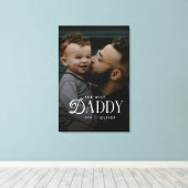 Moderne 'Beste Papa Ooit' Foto Persoonlijke Canvas Afdruk (Insitu (Houten vloer))
