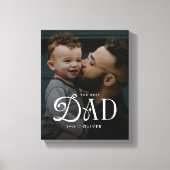 Moderne 'Beste Papa Ooit' Foto Persoonlijke Canvas Afdruk (Voorkant)