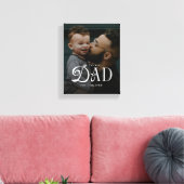 Moderne 'Beste Papa Ooit' Foto Persoonlijke Canvas Afdruk (Insitu (Woonkamer))
