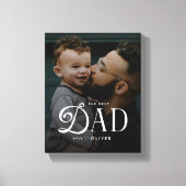 Moderne 'Beste Papa Ooit' Foto Persoonlijke Canvas Afdruk (Voorkant)