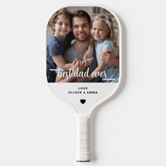 Moderne Beste Papa Ooit Foto Spelen Pickleball Paddle (Voorkant)