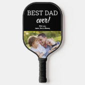 Moderne Beste Papa OOIT Foto Vaderdag Custom Pickleball Paddle (Voorkant)