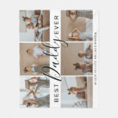 Moderne 'Beste papa ooit' fotocollage Fleece Deken (Voorkant)